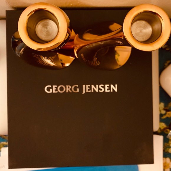 Georg Jensen 18k Rose Gold Medium Candleholder Set - Picture 5 of 8